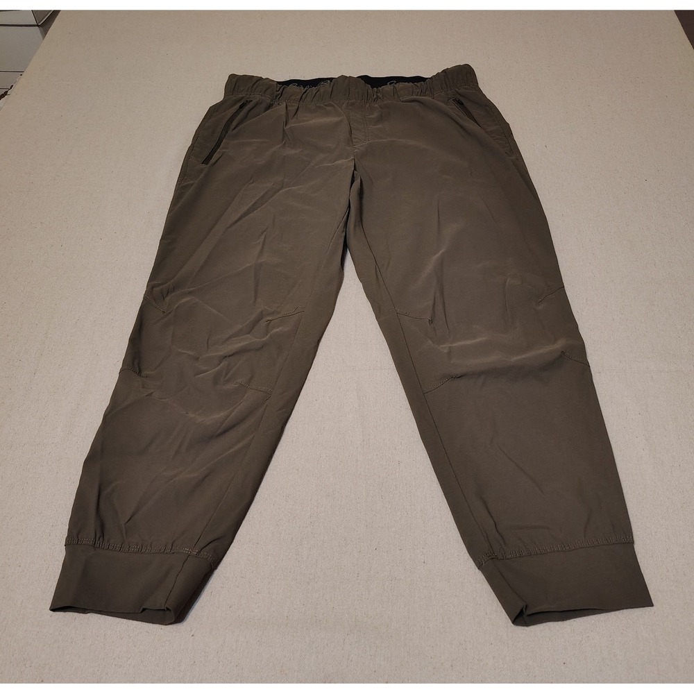 Eddie Bauer Women‎ Olive Green Jogger Pants Performance Zip Pockets Size 16 7